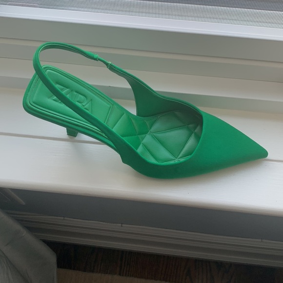 Zara emerald green sling backs - Picture 3 of 3